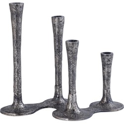 PTMD Kandelaar Lynette - 34x21x30 cm - Aluminium - Zilver