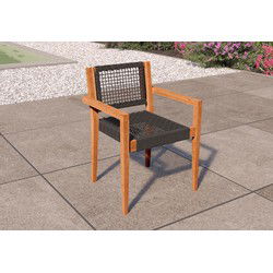Teak stapelbare tuinstoel Toledo (set van 2 stoelen) Tuindeco