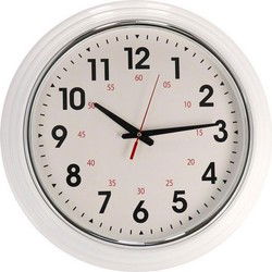 Gerimport Wandklok 50 x 9 Cm Kunststof Wit