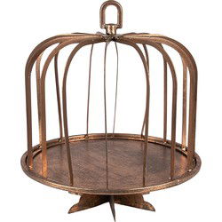 Clayre & Eef Stolp  Ø 26x32 cm Koperkleurig Ijzer Rond Glazen stolp