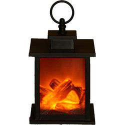 Anna's Collection Sfeerhaard lantaarn - zwart - L12 x B12 x H18,5 cm - Sfeerhaarden