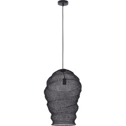 PTMD Miko Black iron wired hanging lamp see through L