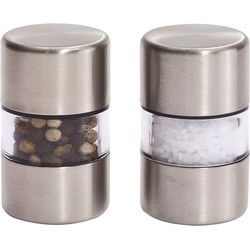 RVS pepermolen en zoutmolen set 5 cm - Peper- en zout stel setje - Peper en zoutstel