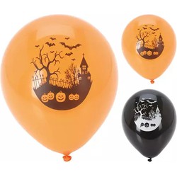 Ballonnen Halloween Zwart-Oranje 10 st.