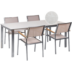 COSOLETO/GROSSETO - Tuinset 4 persoons - Wit - Graniet/Glas