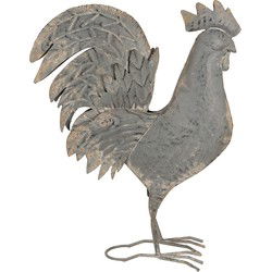 Clayre & Eef Tuindecoratie Haan 34x14x42 cm Grijs Metaal