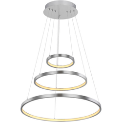 Ronde LED hanglamp met drie hangende ringen | Ø 51 cm | Nikkel | Woonkamer | Eetkamer