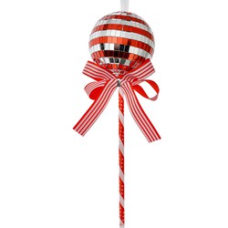 Clayre & Eef Kersthanger Lolly Ø 9x25 cm Rood Kunststof