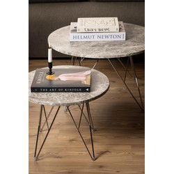 Bijzettafel Bruin Marmer - 55x55x41,4cm - Hermanson
