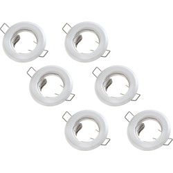 Groenovatie Inbouwspot, Rond, Vast, Mat Wit, 6-Pack