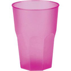 Drinkglazen frosted - fuchsia roze - 6x - 420ml - onbreekbaar - Drinkglazen