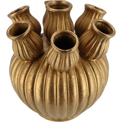 DK Design vaas Amsterdam - tulpenvaas klein - goud - D16 x H15 cm - Vazen