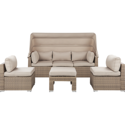 COCCOLIA - Loungeset voor 5 - Lichtbruin - PE rotan
