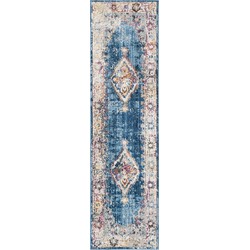 Safavieh Trendy New Transitional Indoor Woven Area Rug, Bristol Collection, BTL348, in Blue & Ivory, 69 X 244 cm