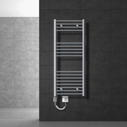 ECD Germany Badkamerradiator elektrisch met verwarmingselement 900W - 500 x 1200 mm- chroom - gebogen met zijaansluiting