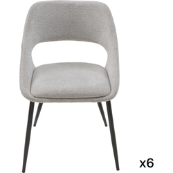 Set van 6 stoelen in stof met metalen onderstel L51 cm - ELODIE