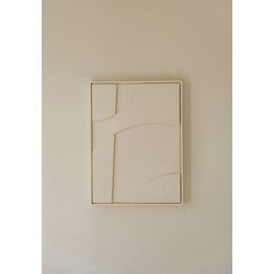 Indore Home – 3D Schilderij – Design A2 – Abstracte vormen – 3D wandpaneel - Crème