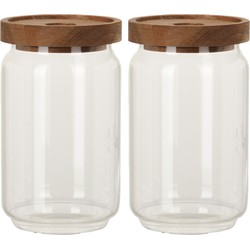 Set van 4x stuks glazen luxe keuken voorraadpot/voorraadbus 700 ml - Voorraadpot