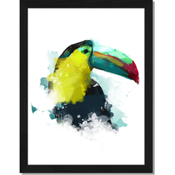 Toucan - Fotoprint in houten frame - 30 X 40 X 2,5 cm
