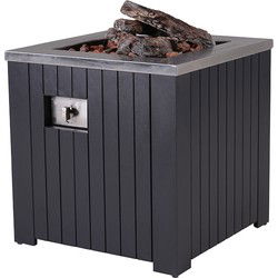 Cozy Living vuurhaard Faro - carbon black - aluminium - 80x80 cm
