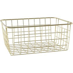 Svenska Living Draadmand - goudkleurig - 28 x 22 x 13 cm - opbergmand - Opbergmanden