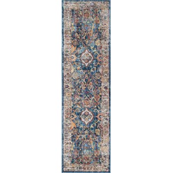 Safavieh Trendy New Transitional Indoor Woven Area Rug, Bristol Collection, BTL361, in Blue & Light Grey, 69 X 244 cm