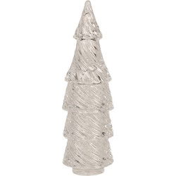 Clayre & Eef Glazen potje Kerstbomen Ø 7x24 cm Transparant Glas Voorraadpot Deksel