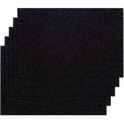 SVJ Deurmat Rechthoekig - 65 x 100 cm - Kokos - Zwart - Set van 5