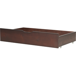 RUMILLY  - Bedlade set van 2 - Donkerbruin - Dennenhout
