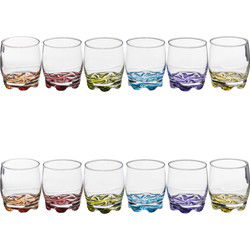 Set van 12x stuks drinkglazen/waterglazen kleurenmix 310 ml - Drinkglazen