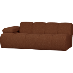 WOOOD Mojo 2-Zits Bank Met Arm Links - Bouclé - Roest Bruin Melange