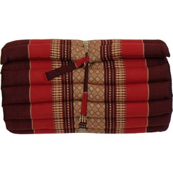 Fine Asianliving Thaise Mat Oprolbaar Matras 190x50x4.5cm Bordeauxrood Meditatie Mat Matras