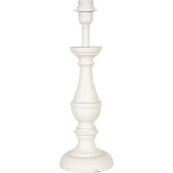 Clayre & Eef Lampenvoet   Ø 13x41 cm  Wit Hout Rond Lampvoet