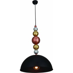 Hanglamp bollen boven eettafel zwart 380mm E27