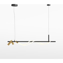 Maytoni - Hanglamp Tau - Zwart met goud