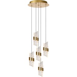 Adeline hanglamp Ø 30 cm LED Dimb. 5x8W 2700K mat goud / messing