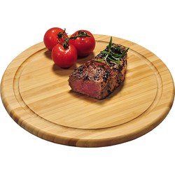 Kesper ronde bamboe houten ontbijt serveer plankjes - 2x - Dia 25 cm - Snijplanken