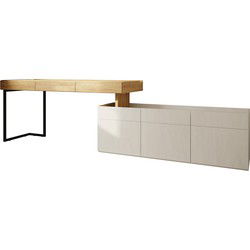 Meubella Bureau Floren - Eiken - 3 lades