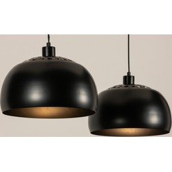 Lumidora Hanglamp 31200 - 2 Lichts - E27 - Zwart - Metaal
