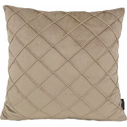 Velvet Cross Taupe | 45 x 45 cm | Kussenhoes | Velvet/Polyester