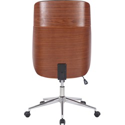 Bureaustoel - Kantoorstoel - Design - In hoogte verstelbaar - Hout - Wit/donkerbruin - 66x58x118 cm