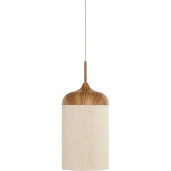 Light & Living - hanglamp - Dania - beige naturel - katoen metaal - Ø 16cm - E27 - 2985443