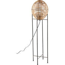 PTMD Dorena Natural Bamboo Floor Lamp Metal Frame