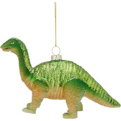 1x Kerstboomversiering kerstornamenten groene dino 16 cm - Kersthangers