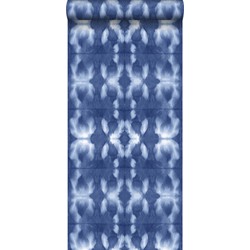 ESTAhome behang tie-dye shibori motief jeans indigoblauw