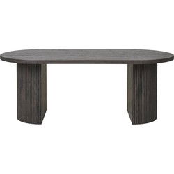Salontafel Ovaal - Donkerbruin MDF - 60x120x45cm - Boavista
