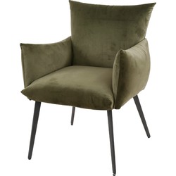 AnLi Style Eetkamerfauteuil Lobby Groen Velours