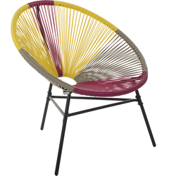 ACAPULCO  - Tuinstoel - Roze/Geel/Beige - PE rotan