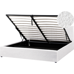 MONTLAUR - Bed met opbergruimte - Wit - 180 x 200 cm - Bouclé