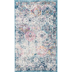 Safavieh Modern Chic Indoor Woven Area Rug, Madison Collection, MAD611, in Navy & Teal, 122 X 183 cm